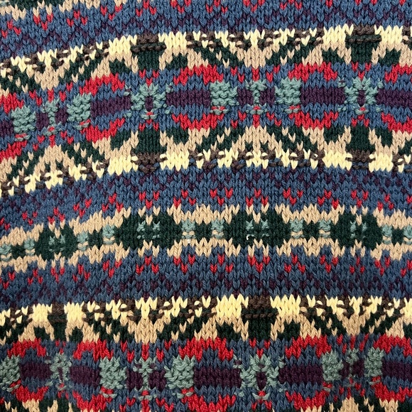 Vintage L.L. Bean Sweater Womens Large Nordic Fair Isle Cardigan Made In USA 90s - Picture 7 of 10